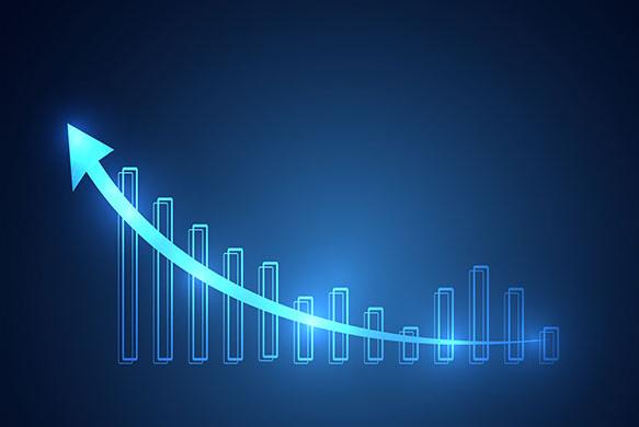 Chart with bars on the rise